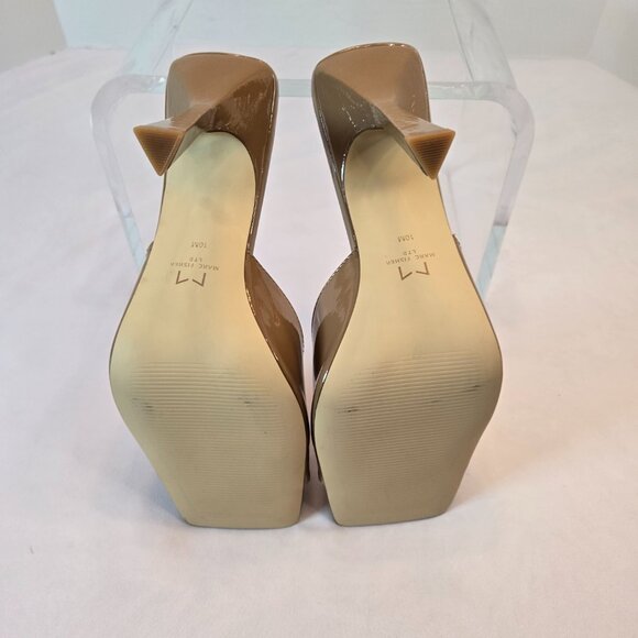 MARC FISHER LTD Women's Baber Slip On Leather Heeled Sandal Sz: 10M Tan - Picture 8 of 9